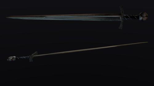 Lowpoly medieval sword preview image